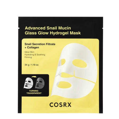 COSRX Advanced Snail Mucin Glass Glow, Гідрогелева маска для обличчя з муцином равлика 3шт Snail Mucin 3 фото