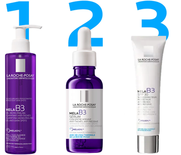 Линия ухода La Roche-Posay Mela B3 &mdash; очищающий гель, корректирующая сыворотка и защитный крем SPF30 5752 фото